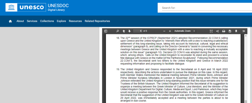 Unesco: Αθήνα και Λονδίνο ξεκινούν συζητήσεις για την επιστροφή των Γλυπτών του Παρθενώνα