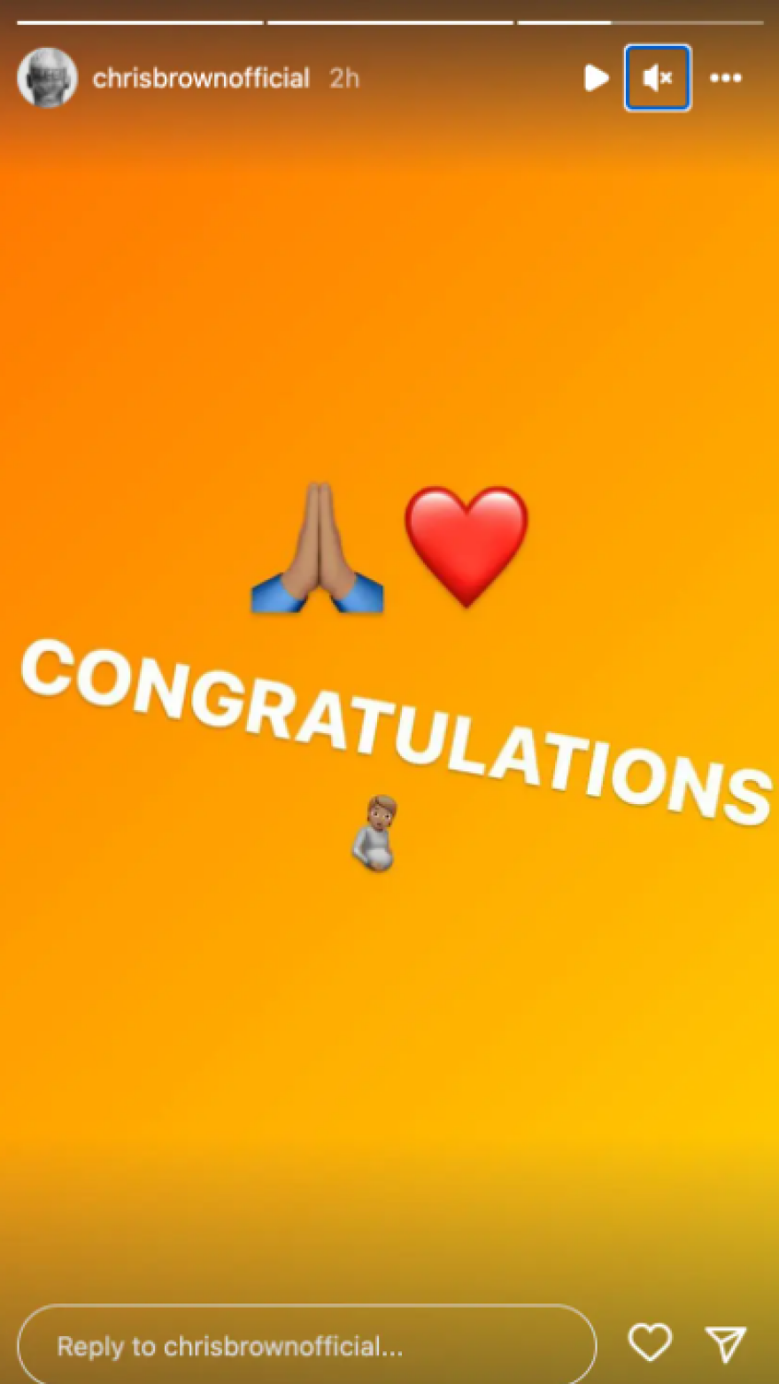 Ο Κρις Μπράουν συγχαίρει την πρώην του, Ριάνα, μετά τη γέννηση του παιδιού της