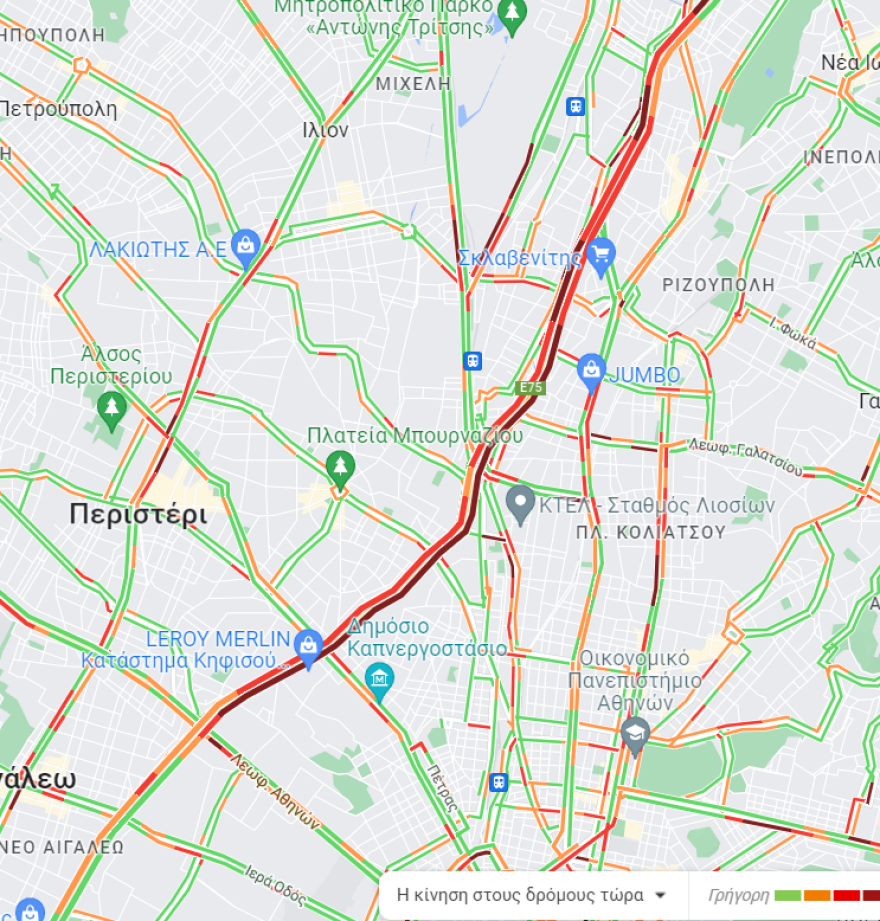 Κίνηση στους δρόμους: Μποτιλιάρισμα και σήμερα στο ανοδικό ρεύμα του Κηφισού, δείτε live εικόνα