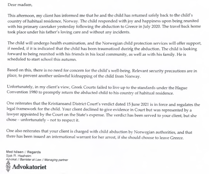 Αρπαγή 6χρονου: «Τα ελληνικά δικαστήρια απέτυχαν» λέει ο Νορβηγός πατέρας του Ράινερ