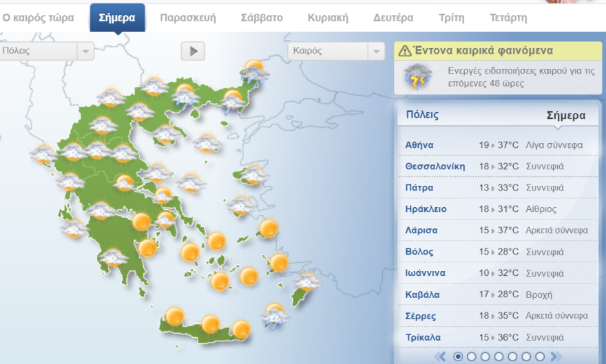 Καιρός: Πρώτο «κύμα» καύσωνα σήμερα, μέχρι 37 βαθμούς το θερμόμετρο - Δείτε χάρτες και βίντεο
