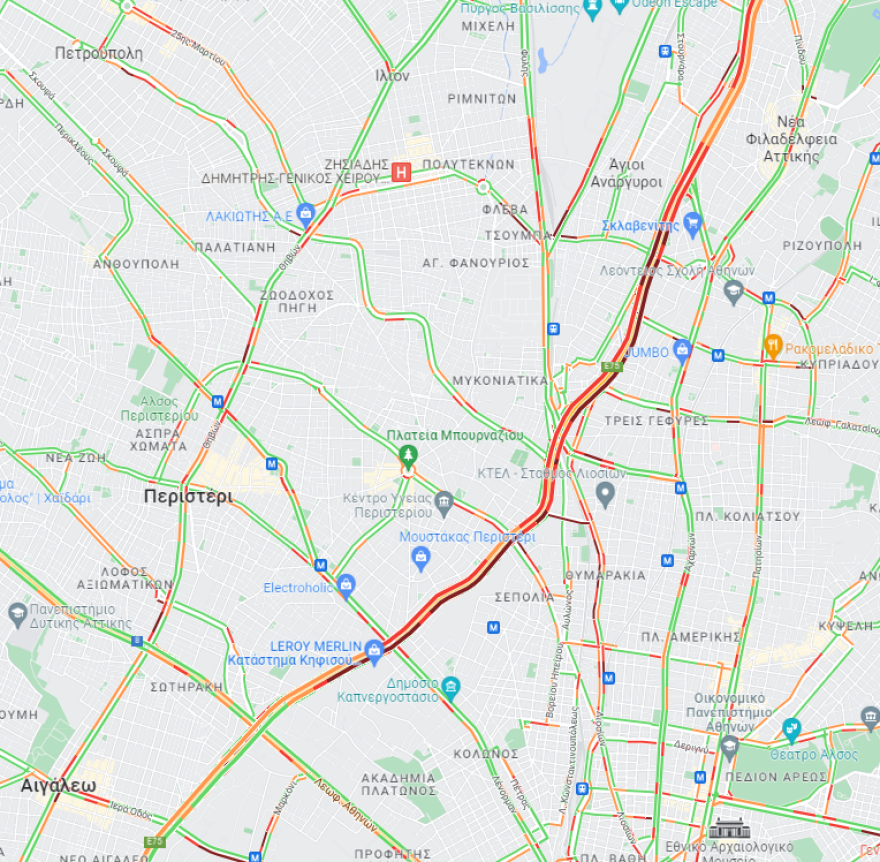Κίνηση στους δρόμους: Μποτιλιάρισμα τώρα στον Κηφισό, πού έχει κίνηση στο κέντρο