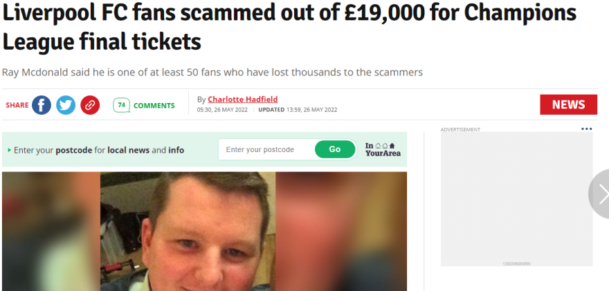 Λίβερπουλ - Ρεάλ Μαδρίτης: Οπαδοί των Reds αγόρασαν πλαστά εισιτήρια 