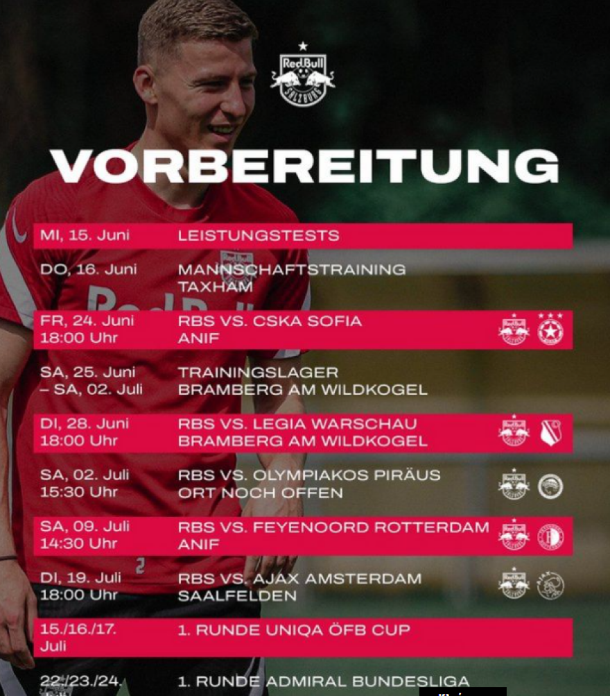 Ολυμπιακός: Φιλικό με την Σάλτσμπουργκ