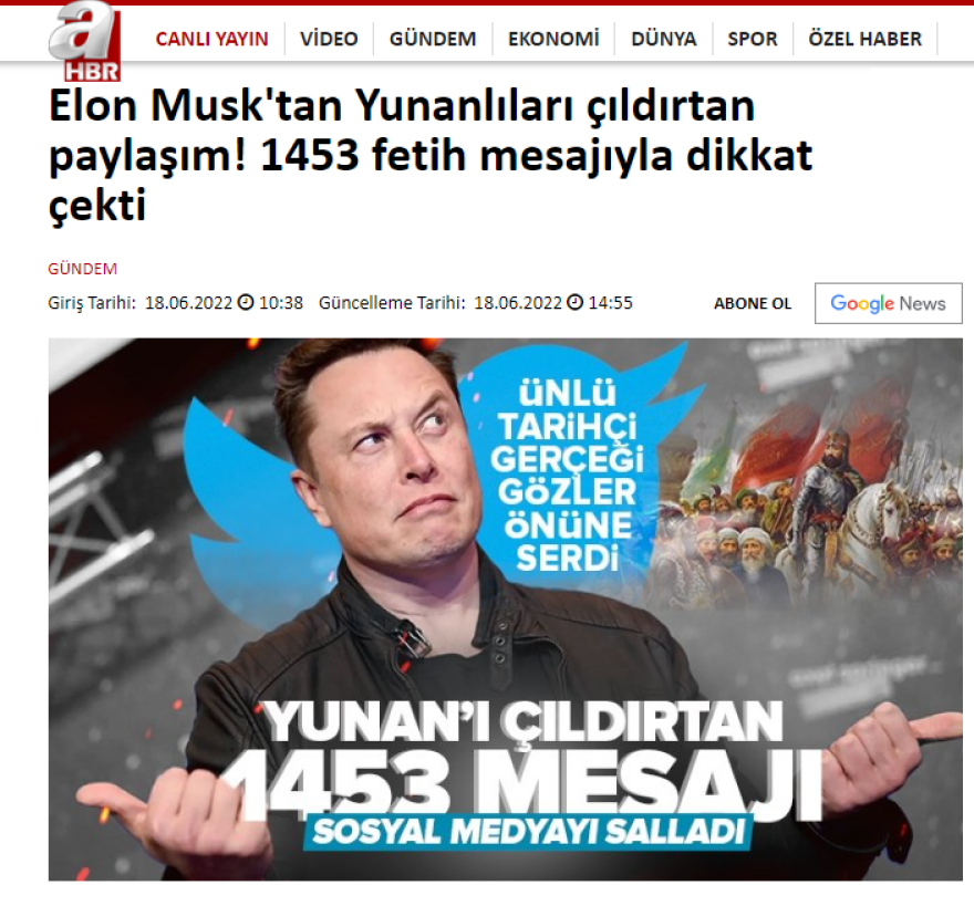 Τουρκία: «Βλέπουν» συνωμοσίες πίσω από την ανάρτηση του Μασκ για την Κωνσταντινούπολη