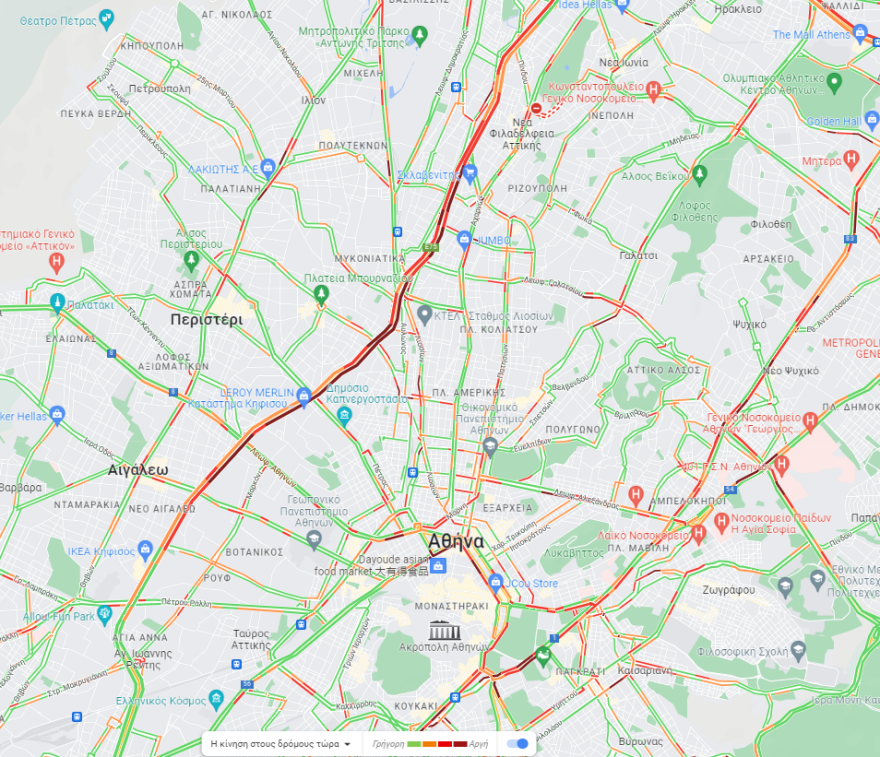 Κίνηση στους δρόμους: Μποτιλιάρισμα τώρα στον Κηφισό, ουρά χιλιομέτρων - Live εικόνα