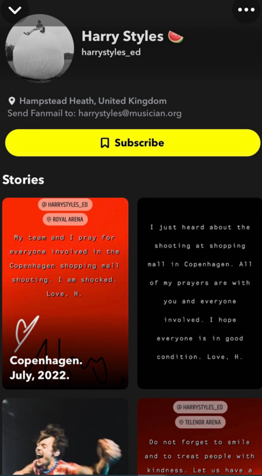 Χάρι Στάιλς: Ακυρώθηκε η συναυλία του στην Κοπεγχάγη μετά τους πυροβολισμούς στο εμπορικό κέντρο