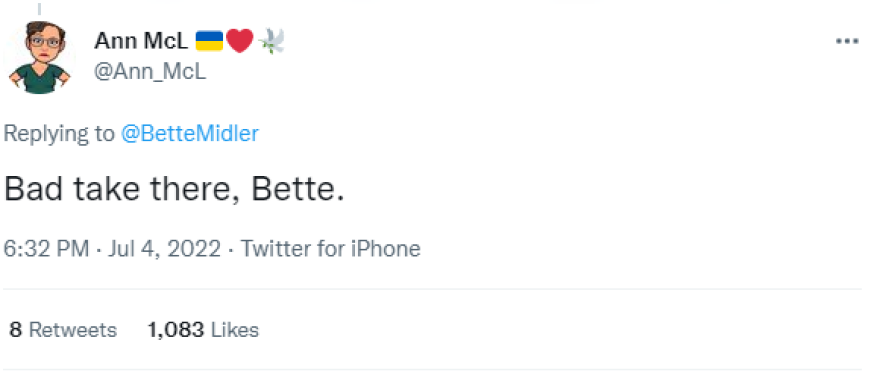 Η ανάρτηση της Μπέτι Μίντλερ που εκνεύρισε το Twitter - «Δεν μας αποκαλούν γυναίκες πια»