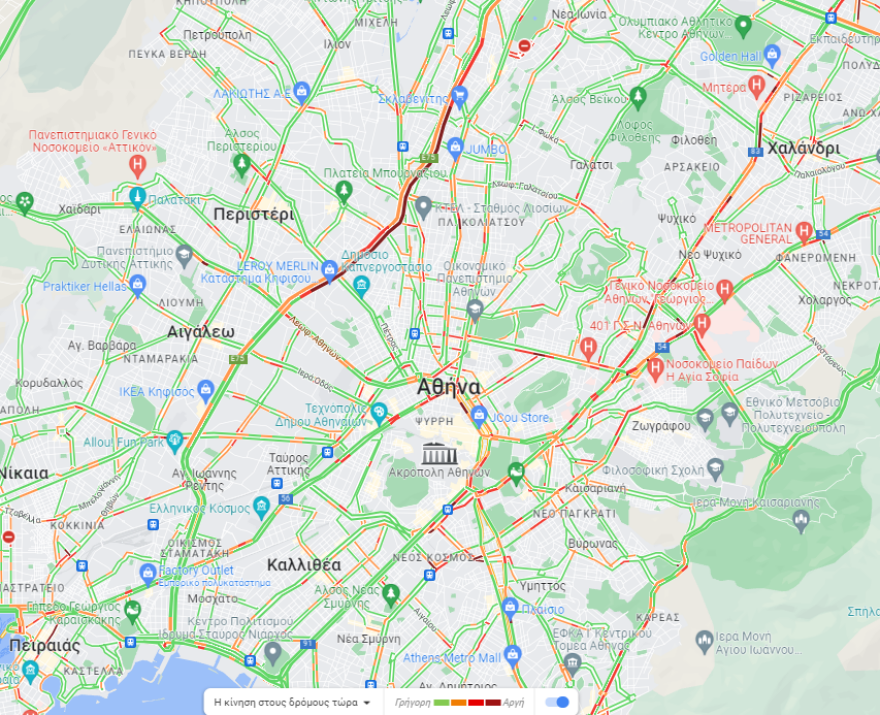 Κίνηση στους δρόμους: Αυξημένη και σήμερα η κυκλοφορία στα δυο ρεύματα του Κηφισού