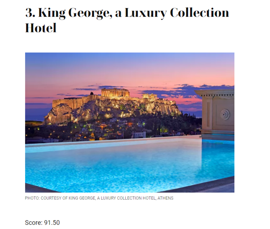 Travel + Leisure: To ξενοδοχείο «Μεγάλη Βρεταννία» το κορυφαίο της Αθήνας