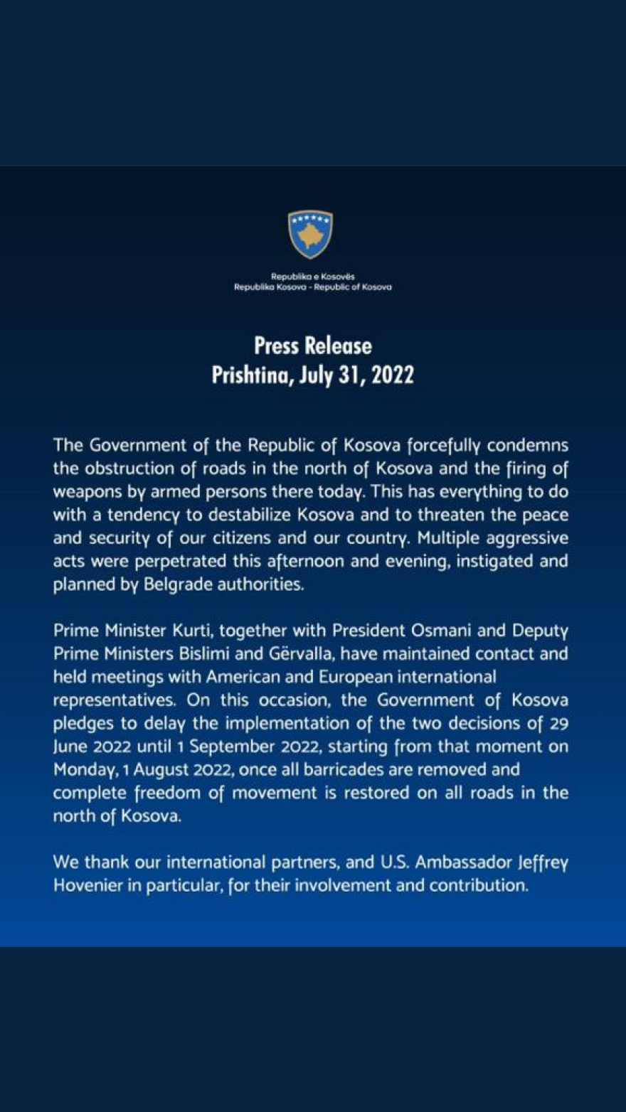 Κρίση στο Κόσοβο: Δύσκολη νύχτα για την «ισορροπία τρόμου» Σέρβων – Αλβανόφωνων με φόντο την Ουκρανία