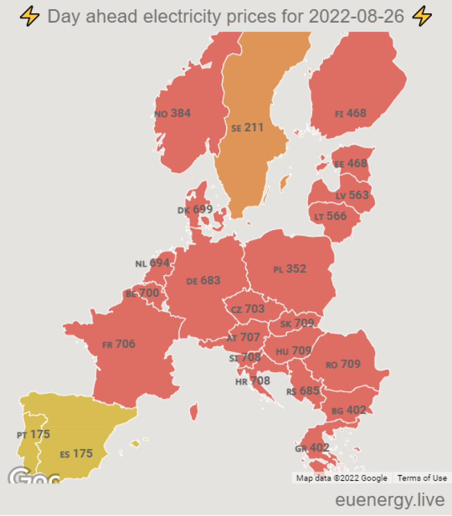 Νέα άνοδος στην τιμή του ρεύματος - Στα €402 ανά μεγαβατώρα την Παρασκευή στην Ελλάδα