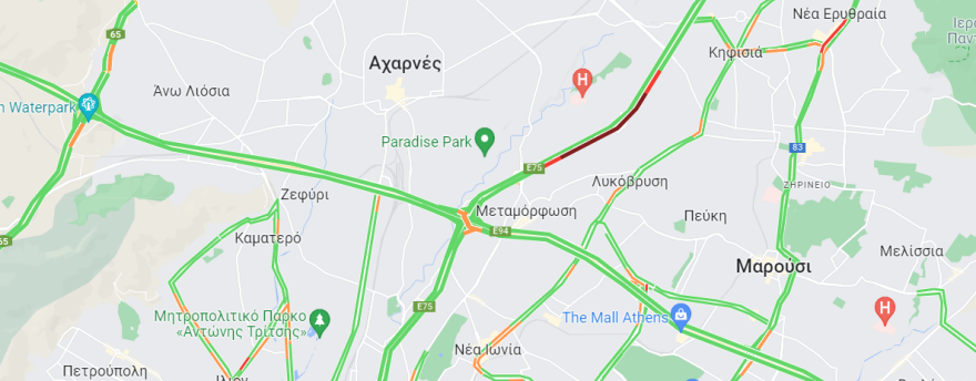 Κίνηση στους δρόμους: Τροχαίο στον Κηφισό, στο ύψος της Γέφυρας Καλυφτάκη - Σύγκρουση φορτηγού με ΙΧ 