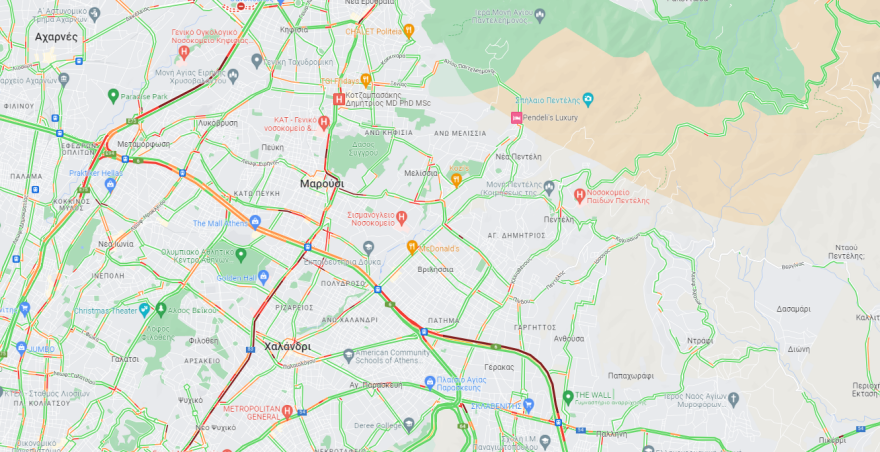 Κίνηση στους δρόμους: Μποτιλιάρισμα στην Αττική Οδό - Χωρίς προβλήματα ο Κηφισός