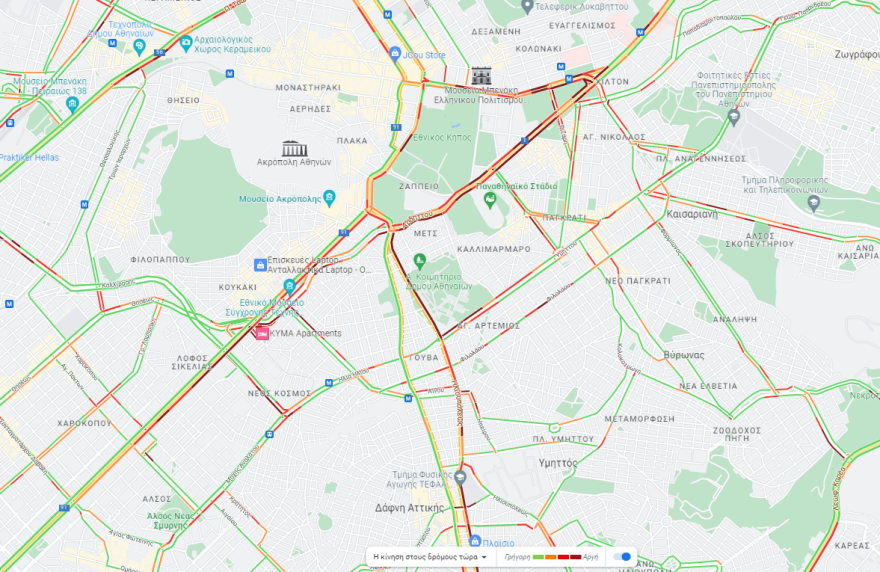 Κίνηση στους δρόμους: Μποτιλιάρισμα τώρα σε Κηφισό, Λεωφόρο Αθηνών και κέντρο
