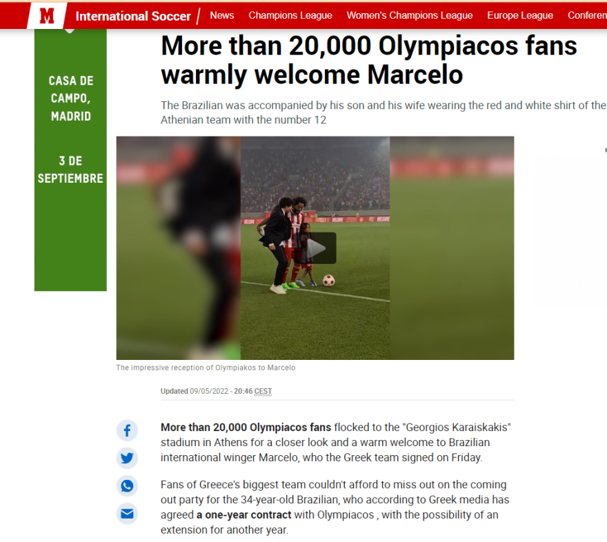 Ολυμπιακός: Τον γύρο του κόσμου έκανε η «ερυθρόλευκη» υποδοχή και παρουσίαση του Μαρσέλο στο Καραϊσκάκη