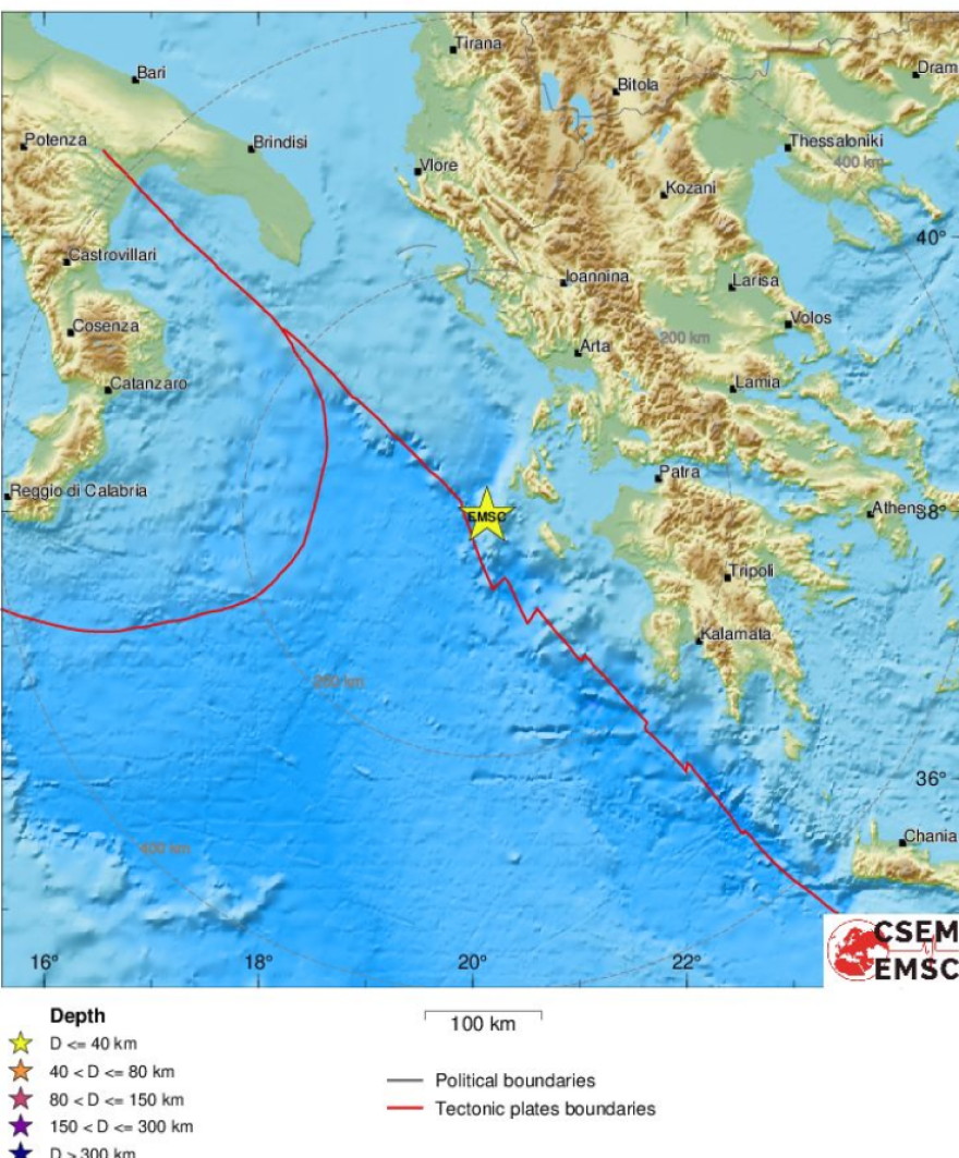 Σεισμός τώρα 5,4 Ρίχτερ ανάμεσα σε Ζάκυνθο και Κεφαλονιά