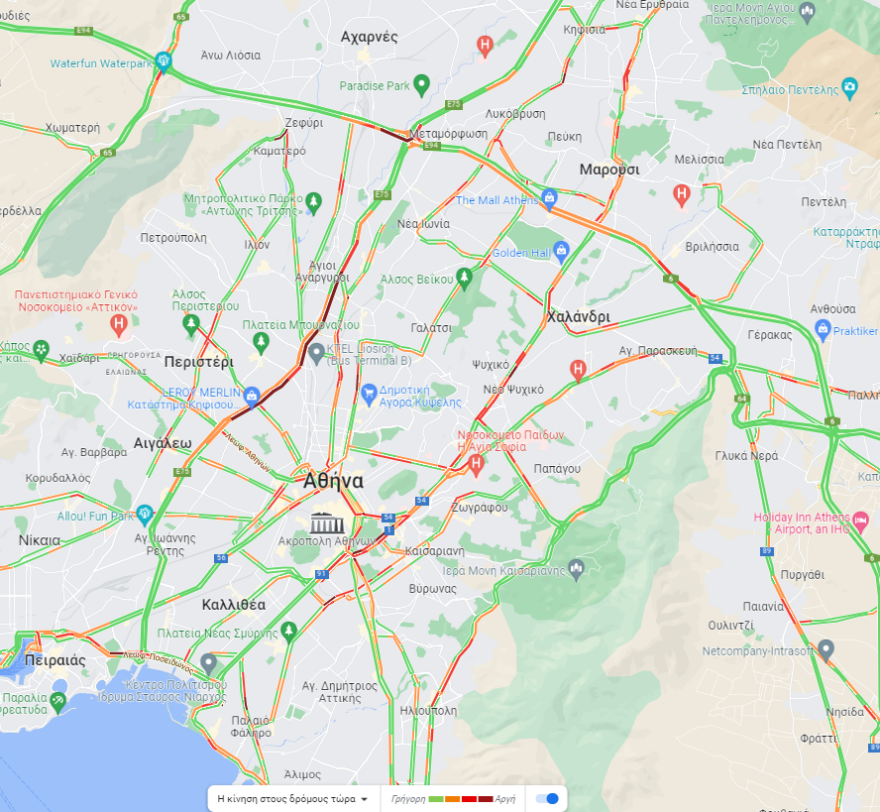 Κίνηση στους δρόμους: Μποτιλιάρισμα από νωρίς το πρωί, καθυστερήσεις στον Κηφισό στο ρεύμα ανόδου