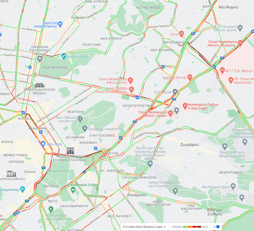 Κίνηση στους δρόμους: Μποτιλιάρισμα τώρα σε Κηφισό και κέντρο - Live εικόνα 