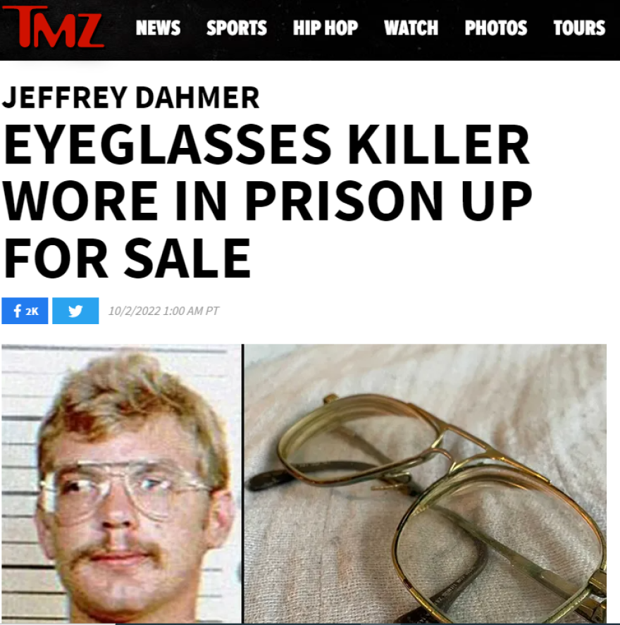 Τζέφρι Ντάμερ: Προς πώληση τα γυαλιά του κατά συρροή δολοφόνου