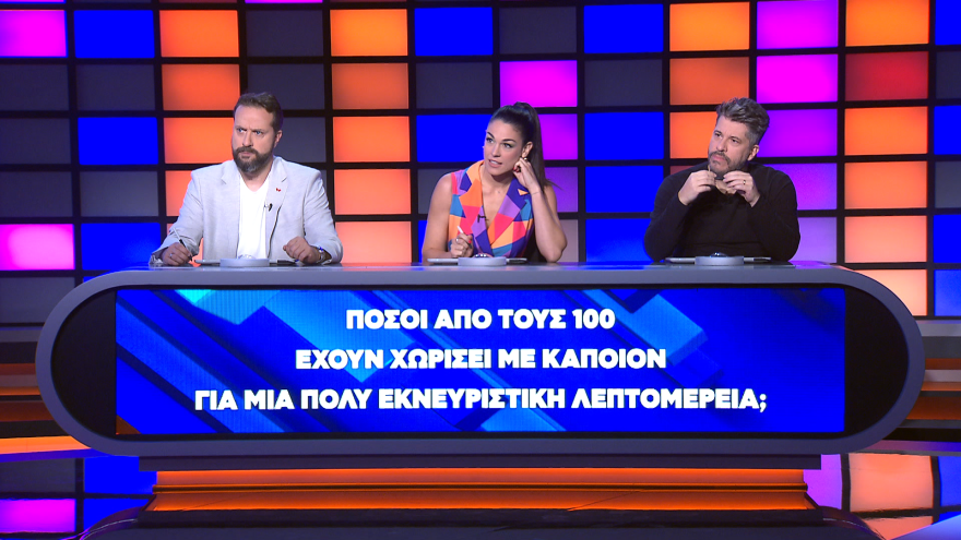 Οι 100: Ο Λάμπρος Φισφής υποδέχεται την Ιωάννα Τριανταφυλλίδου και τον Χάρη Βαρθακούρη 