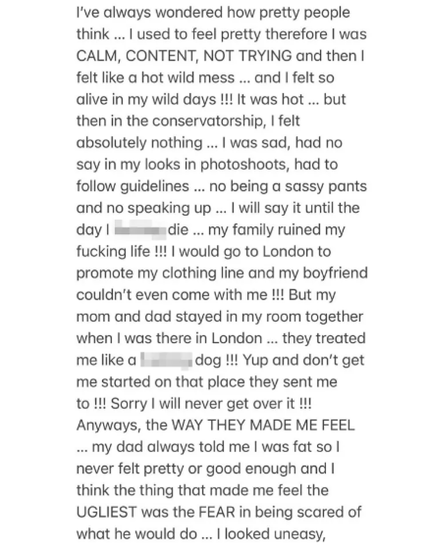 Μπρίτνεϊ Σπίαρς: Νέο ξέσπασμα για τον πατέρα της - «Μου φερόσουν σαν σκυλί, να καείς στην κόλαση»