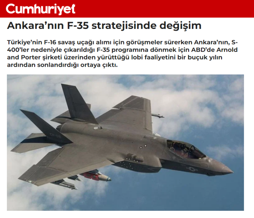 Τουρκία: Διέκοψε τη συνεργασία με αμερικανική εταιρεία lobbying για το πρόγραμμα F-35