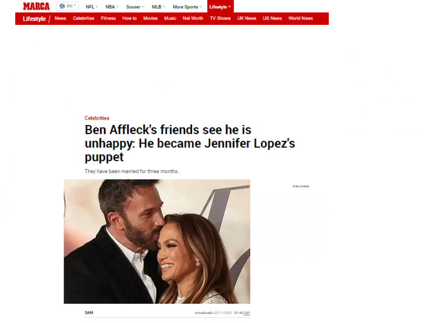 Μπεν Άφλεκ: «Δυστυχισμένος στο πλευρό της Λόπεζ, έγινε μαριονέτα της» - Όσα λένε φίλοι του ηθοποιού