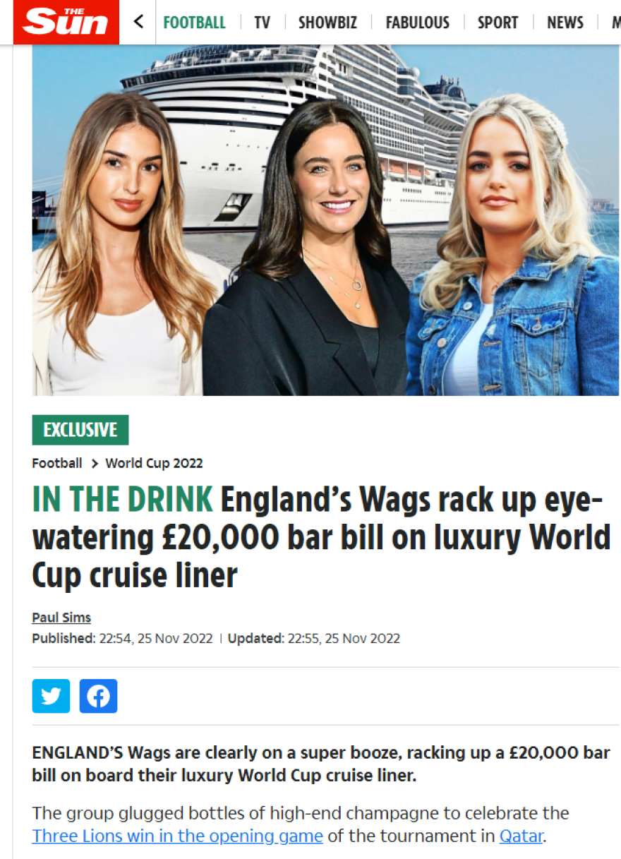 Μουντιάλ 2022: «Ξεσάλωσαν» οι Αγγλίδες WAGS μετά τη νίκη επί του Ιράν - Ξόδεψαν 20.000 λίρες σε σαμπάνιες!