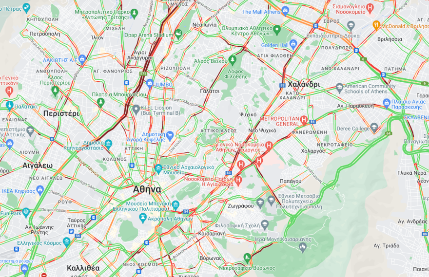 Κίνηση στους δρόμους: Χωρίς μποτιλιάρισμα ο Κηφισός - Μικροκαθυστερήσεις επί της Κατεχάκη 