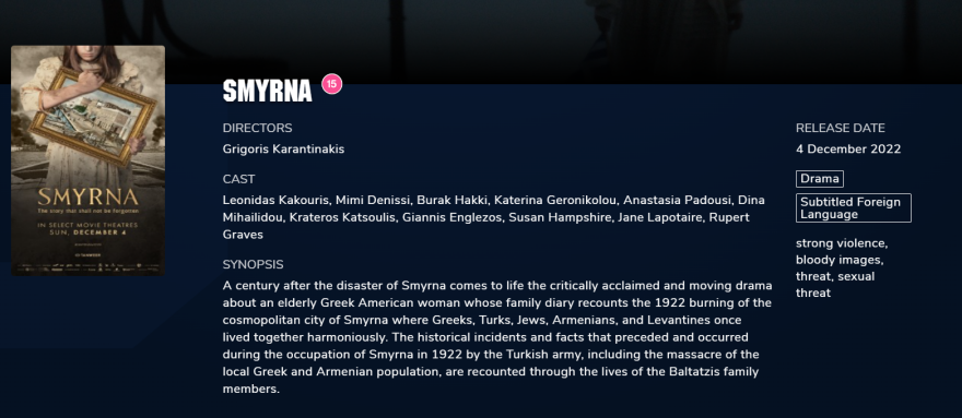 «Σμύρνη μου αγαπημένη»: Αφιέρωμα του Guardian, προβολές σε Ευρώπη και ΗΠΑ και εκνευρισμός της Τουρκίας