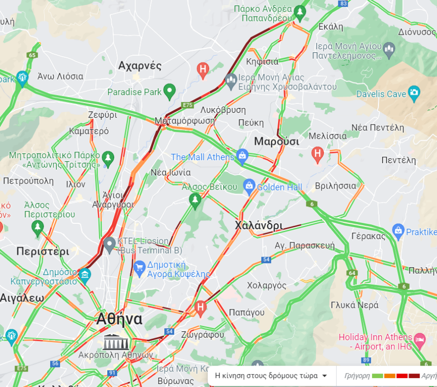 Κίνηση στους δρόμους: Χωρίς μποτιλιάρισμα ο Κηφισός - Μικροκαθυστερήσεις επί της Κατεχάκη 