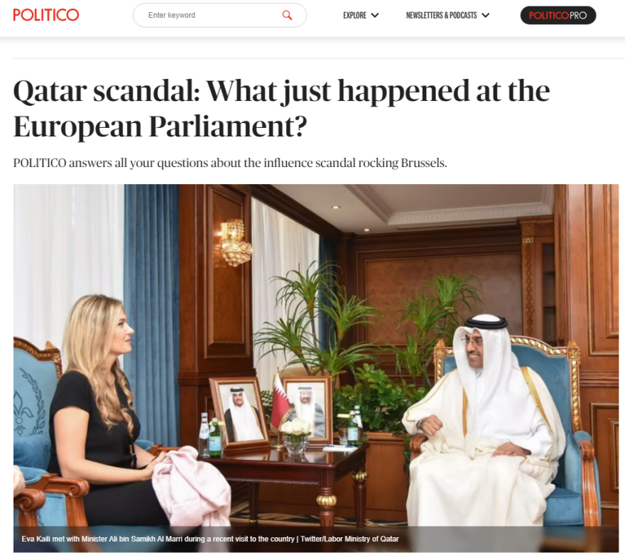 Qatargate - Ανάλυση Politico: Τι ήθελε το Κατάρ από την ΕΕ και ποιος ο ρόλος όσων εμπλέκονται