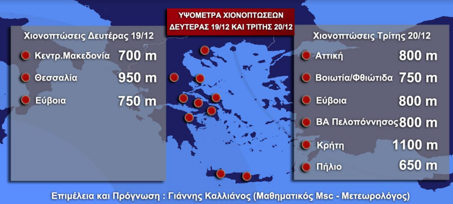 Ο καιρός προς τα Χριστούγεννα - Καλλιάνος: Μετά τα 25άρια έρχεται κρύο  - Χιόνια στα ορεινά της Αττικής
