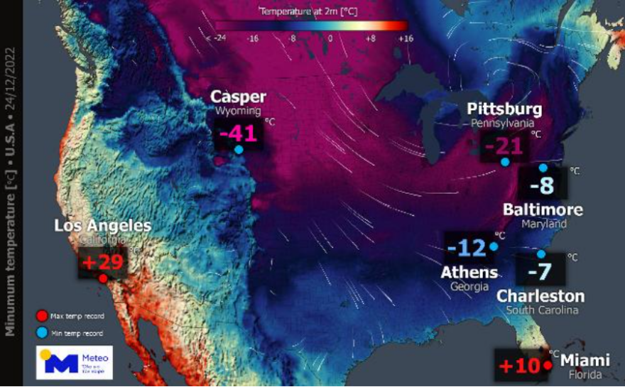 Κακοκαιρία Elliott - ΗΠΑ: Το meteo αναλύει τα ακραία φαινόμενα στη βόρεια Αμερική