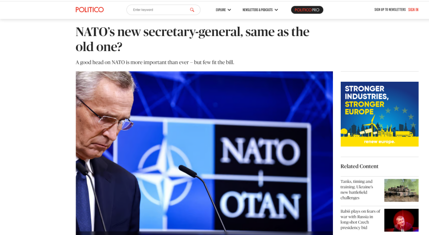 Politico: Ποιοι ακούγονται για διάδοχοί του Στόλτενμπεργκ σε περίπτωση που δεν ανανεωθεί η θητεία του