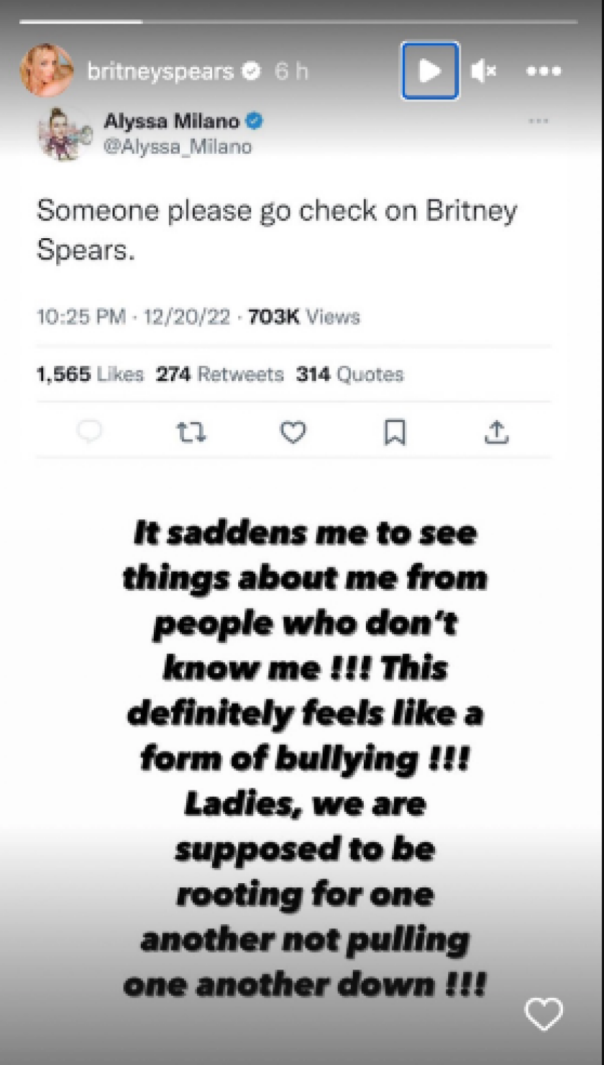 Μπρίτνεϊ Σπίαρς: Εκνευρισμένη με την Αλίσα Μιλάνο - Καλεί το κοινό να ελέγξει αν η σταρ είναι καλά