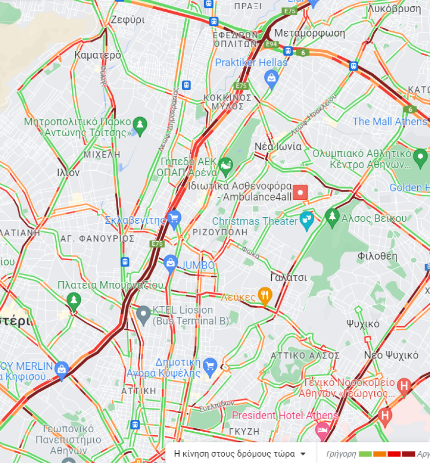 Κίνηση στους δρόμους: Καλύτερη η εικόνα  - Συνεχίζονται οι καθυστερήσεις στην Παραλιακή