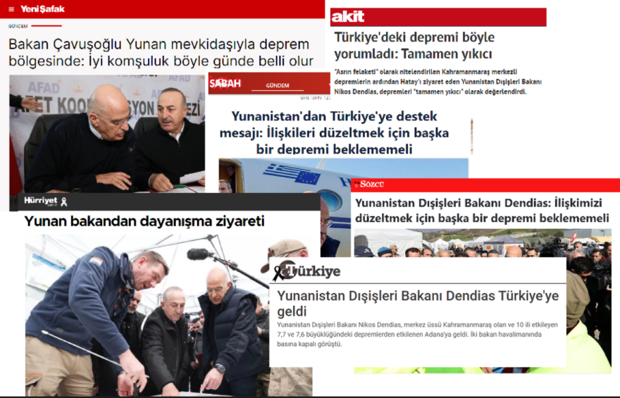 Τουρκία: Ο Τύπος για τον θερμό εναγκαλισμό Δένδια – Τσαβούσογλου στις σεισμόπληκτες περιοχές