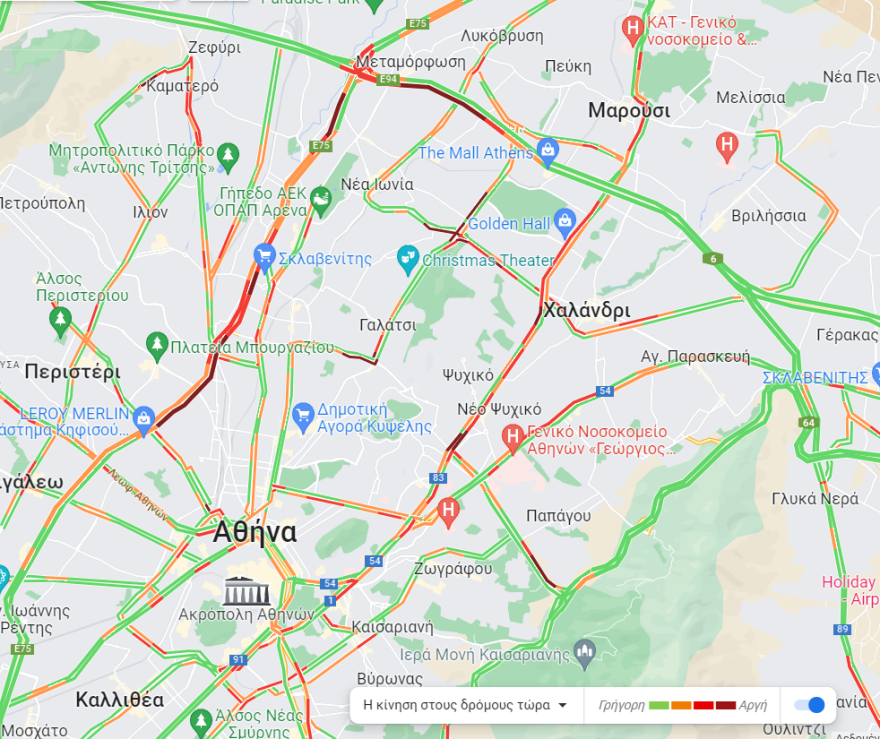 Κίνηση στους δρόμους: Μποτιλιάρισμα σε Κηφισό και Κηφισίας