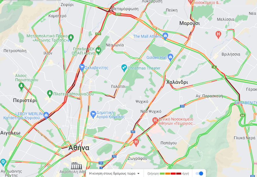 Κίνηση στους δρόμους: Μποτιλιάρισμα στην έξοδο για Λαμία της Αττικής Οδού 