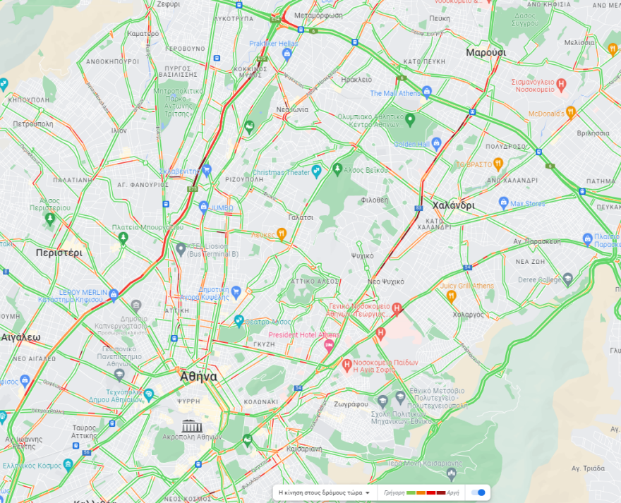 Πού έχει κίνηση τώρα στους δρόμους - Άνοιξε η Πειραιώς, έσβησε η φωτιά σε μαγαζί στο Γκάζι
