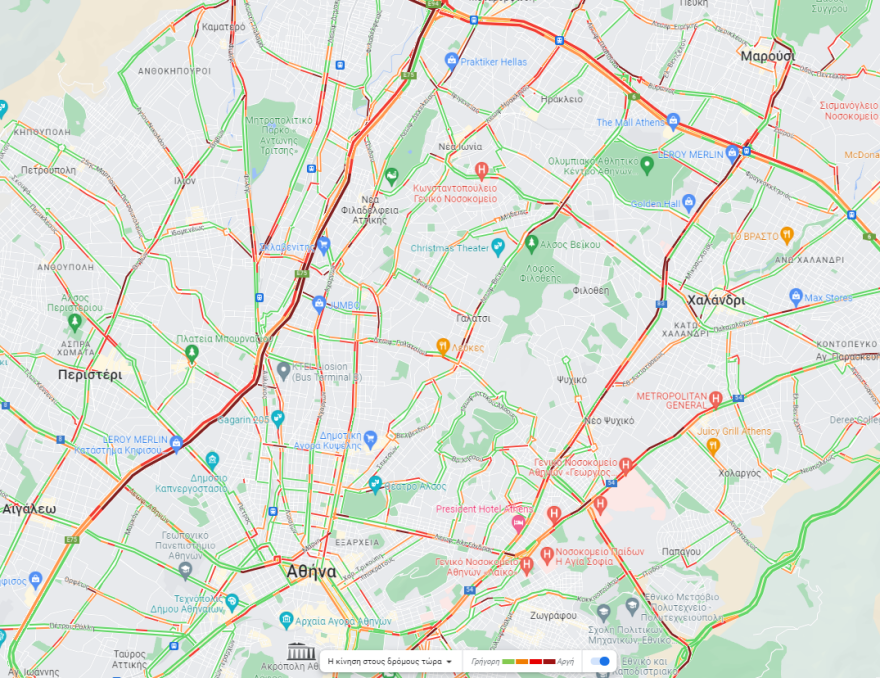 Κίνηση στους δρόμους: Καραμπόλα 4 ΙΧ στον Κηφισό, στη Λυκόβρυση - Τεράστιο μποτιλιάρισμα