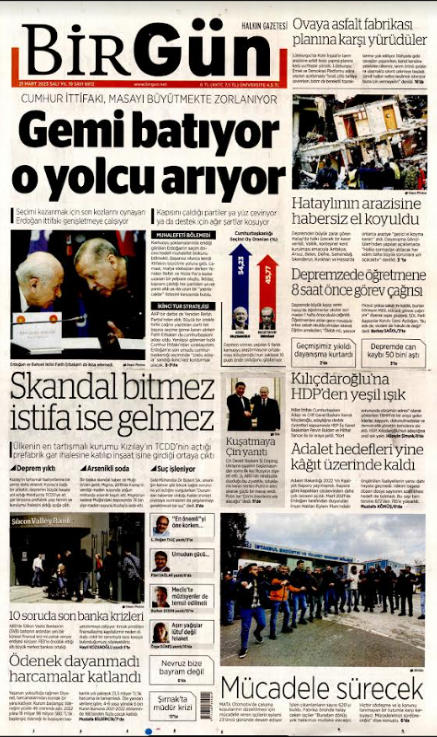 Τουρκία: «Το καράβι βουλιάζει» γράφει αντιπολιτευόμενη εφημερίδα για τον Ερντογάν