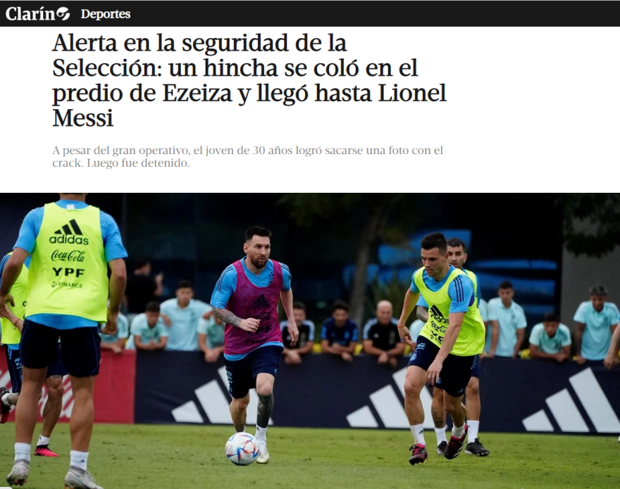 Εθνική Αργεντινής: Εισβολή οπαδού στο προπονητικό κέντρο για μια σέλφι με τον Μέσι