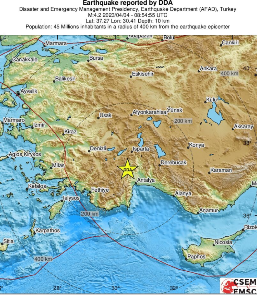 Σεισμός τώρα 4 Ρίχτερ στη δυτική Τουρκία