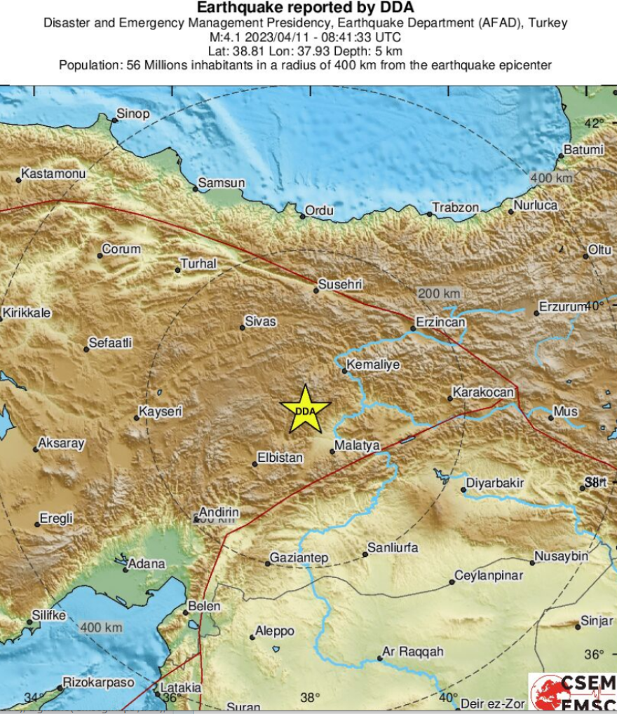 Σεισμός τώρα 4 Ρίχτερ στην Τουρκία