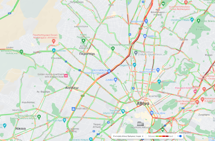 Κίνηση στους δρόμους: Μποτιλιάρισμα στην Αττική Οδό -  - Πού έχει κίνηση τώρα 