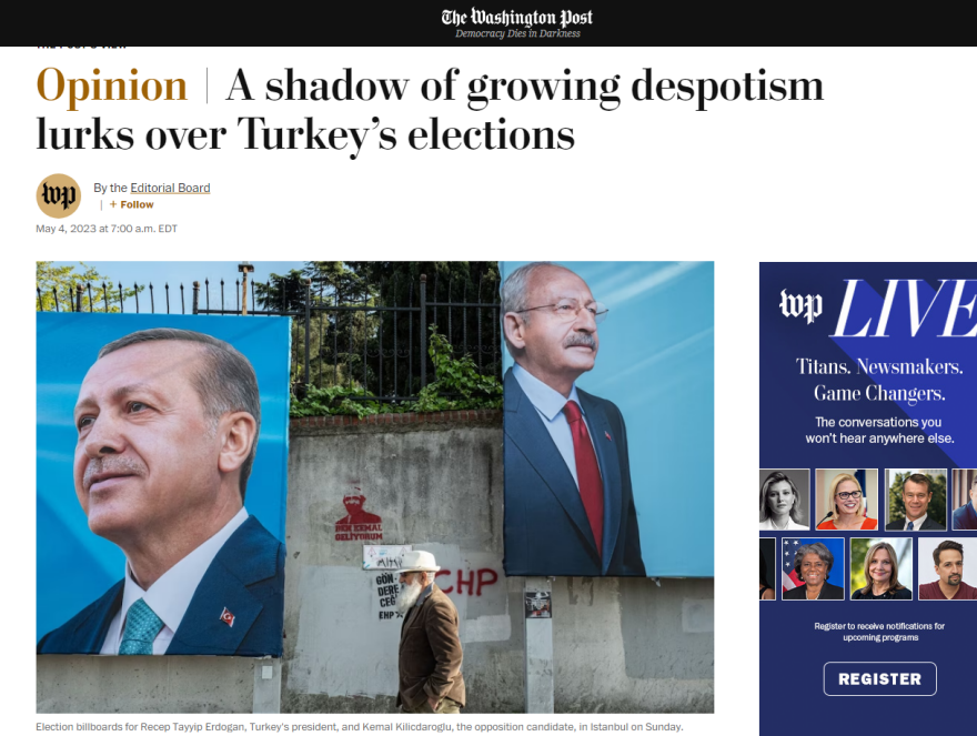 Εκλογές στην Τουρκία: Μετά τον Economist και η Washinhton Post κατά Ερντογάν - «Ευκαιρία να αποτινάξουν το ζυγό»