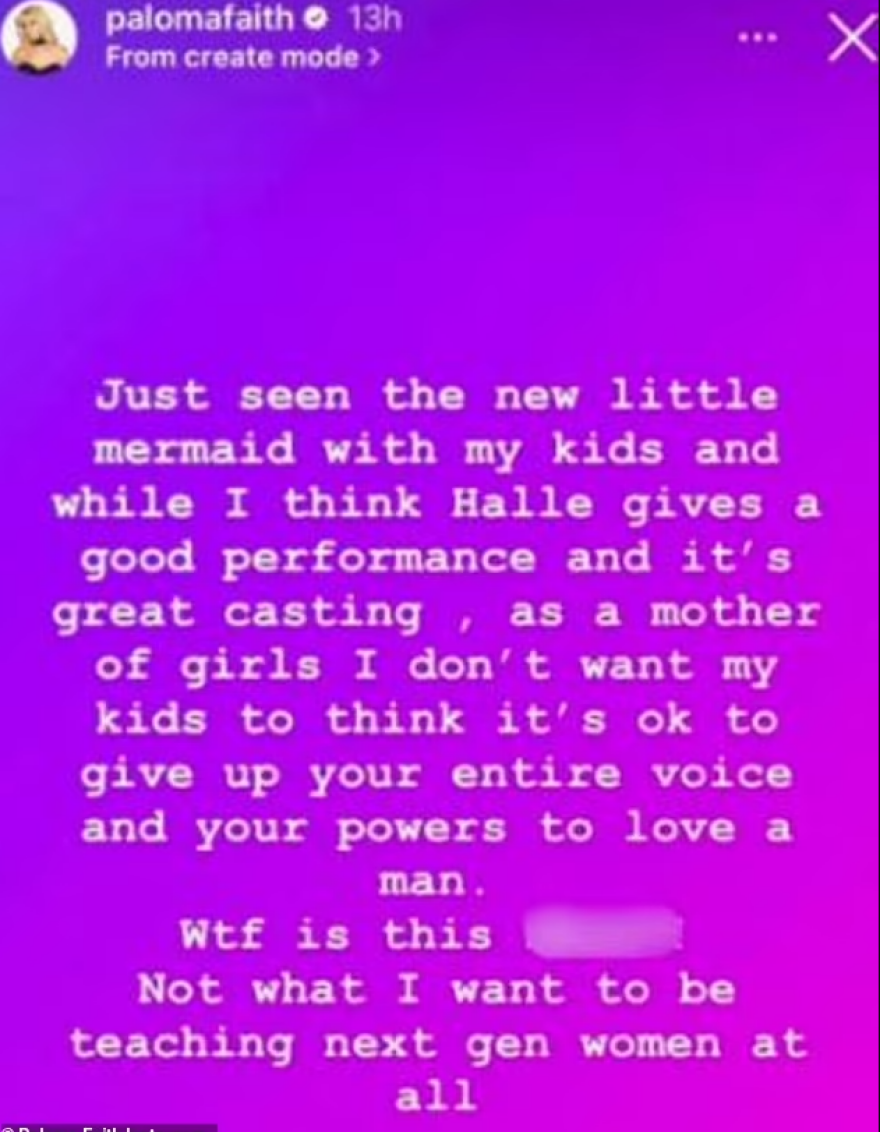 Μικρή Γοργόνα: Ξέσπασε η Παλόμα Φέιθ με το μήνυμα που περνά η στα μικρά κορίτσια - «Τι σκ.. είναι αυτό;»